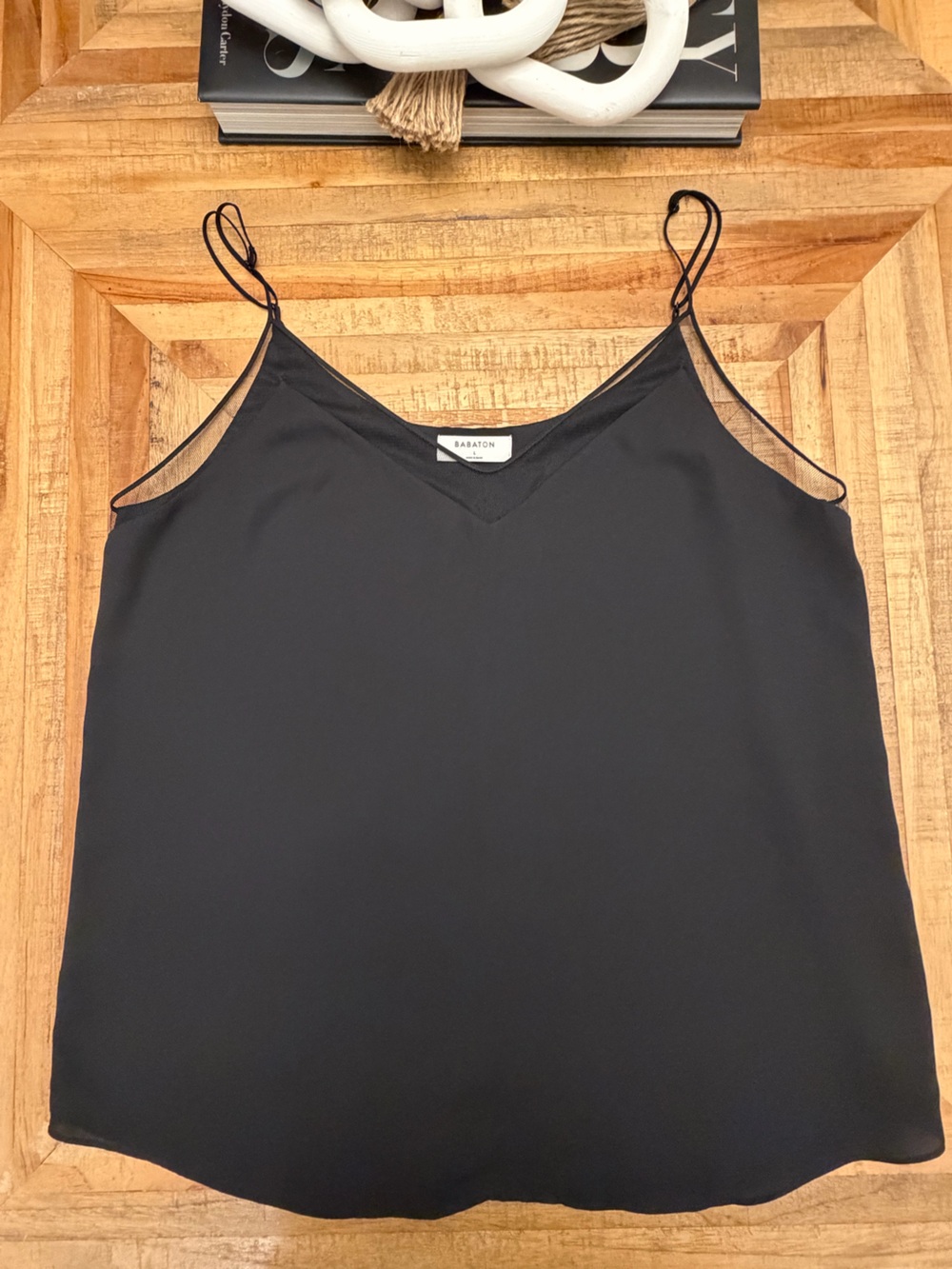 Aritzia Black Blouse with Spaghetti Straps